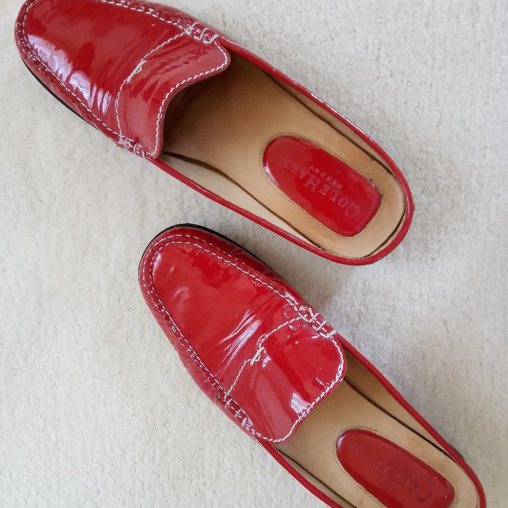 Christmas Red Patent Leather Cole Haan Mules - 5.5